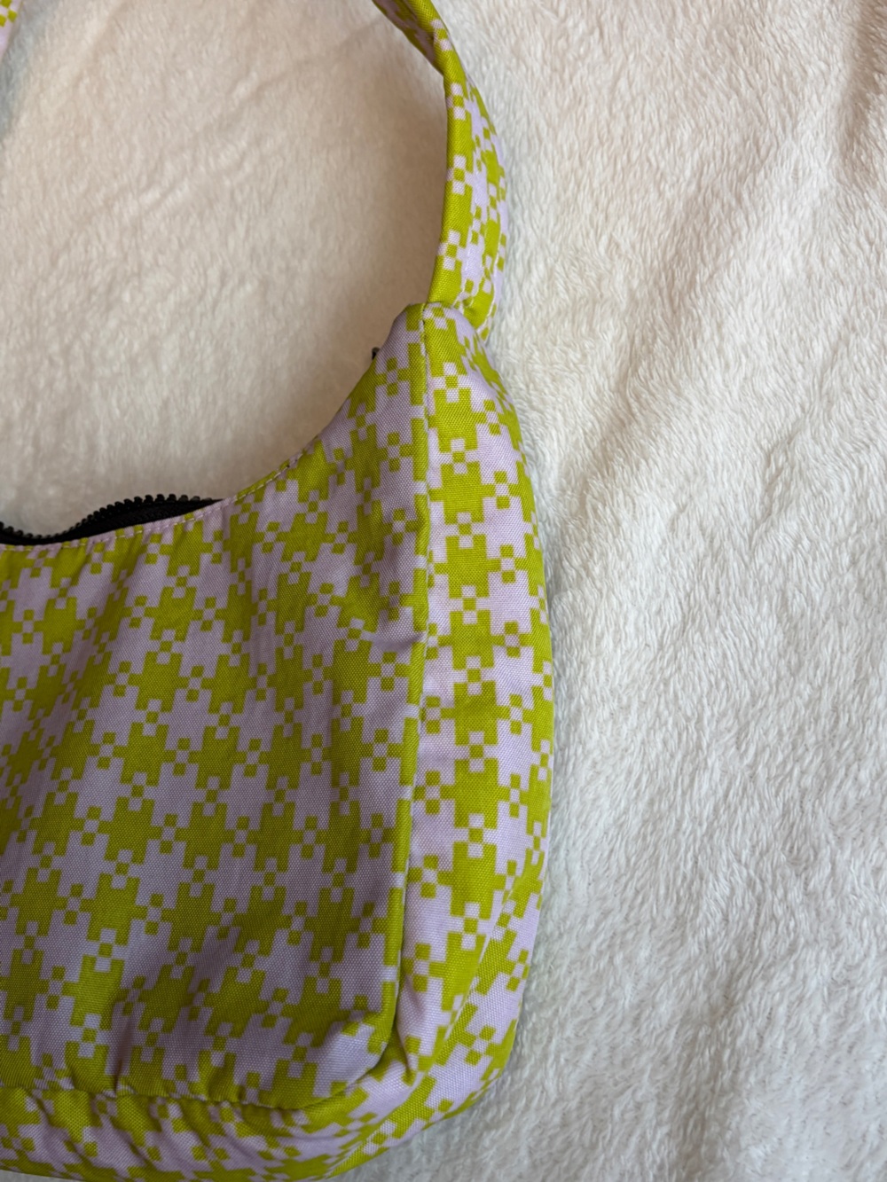 BAGGU Green & Lavender Houndstooth Shoulder Bag - Picture 5 of 6